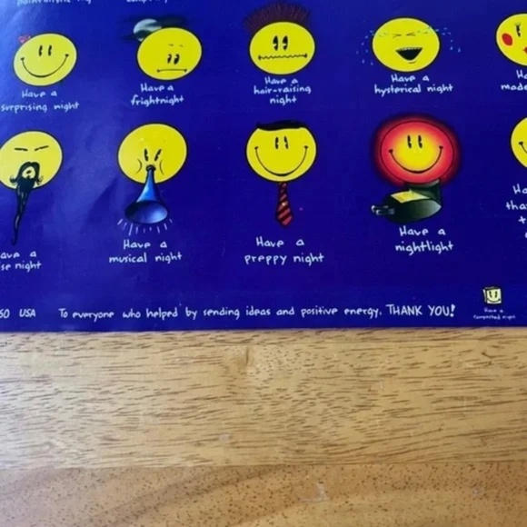 Retro Have a Night Poster College Collection Wall Art Smiley Faces Memes 24x36 - Picture 8 of 8